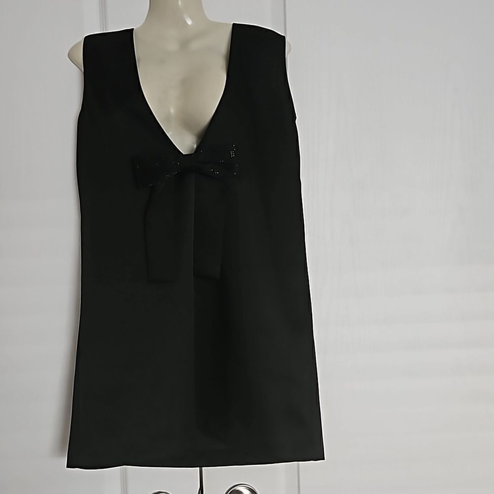 H&M Bow-Front Sleeveless Mini Dress Black Small